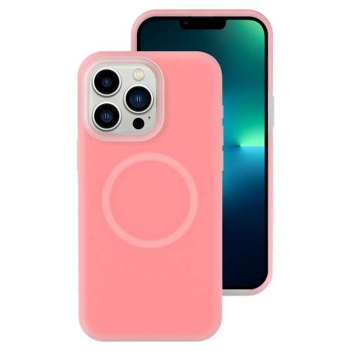 

For iPhone 13 Pro Max Jelly Liquid Silicone MagSafe Magnetic Phone Case(Berry Powder)