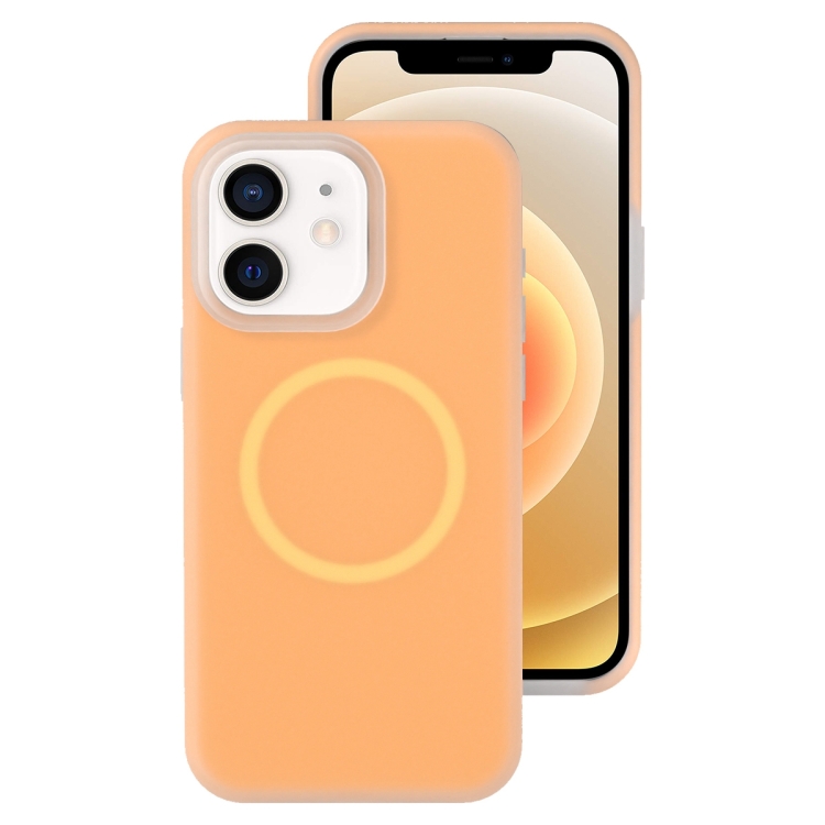

For iPhone 12 Jelly Liquid Silicone MagSafe Magnetic Phone Case(Orange)