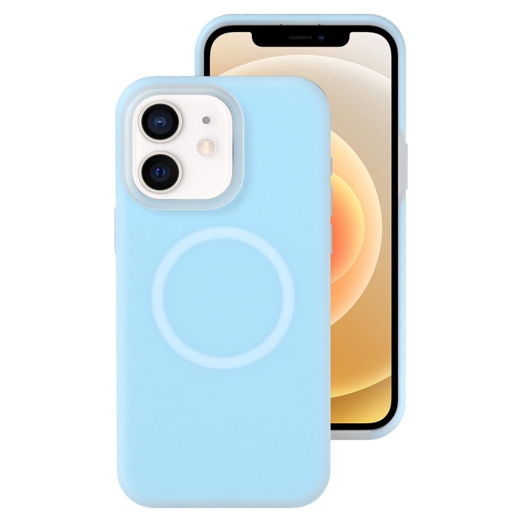 

For iPhone 12 Jelly Liquid Silicone MagSafe Magnetic Phone Case(Blue)
