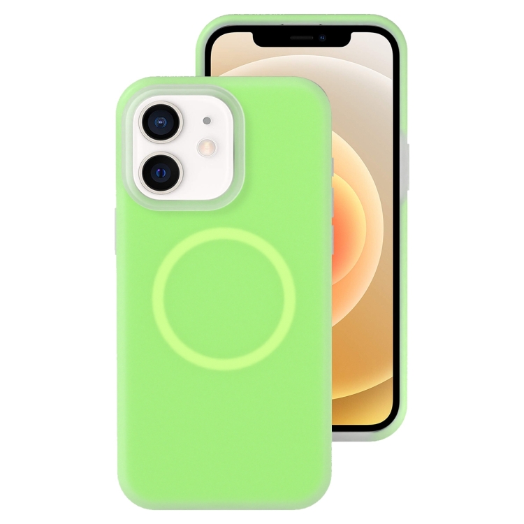 

For iPhone 12 Jelly Liquid Silicone MagSafe Magnetic Phone Case(Green)