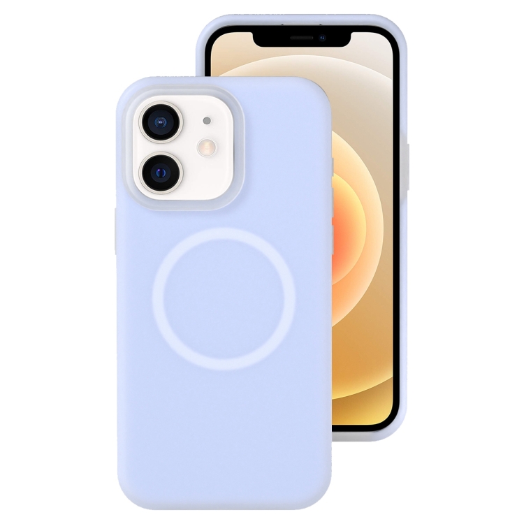 

For iPhone 12 Jelly Liquid Silicone MagSafe Magnetic Phone Case(Purple)