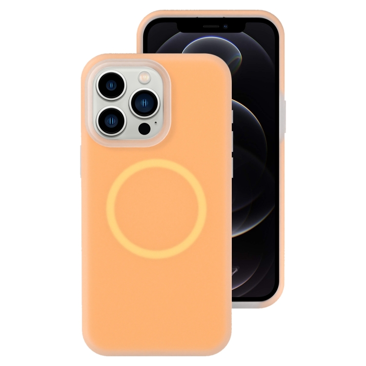 

For iPhone 12 Pro Jelly Liquid Silicone MagSafe Magnetic Phone Case(Orange)