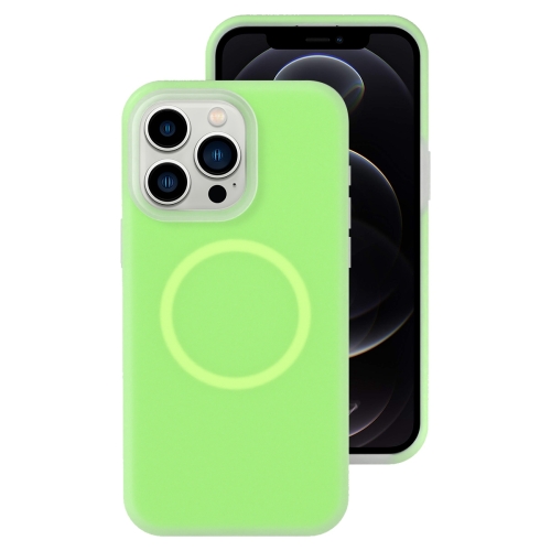 

For iPhone 12 Pro Jelly Liquid Silicone MagSafe Magnetic Phone Case(Green)