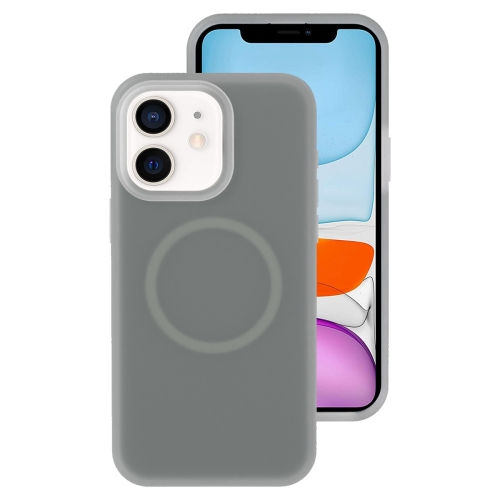

For iPhone 11 Jelly Liquid Silicone MagSafe Magnetic Phone Case(Grey)