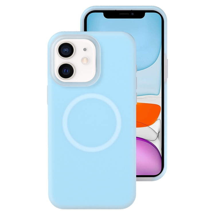 

For iPhone 11 Jelly Liquid Silicone MagSafe Magnetic Phone Case(Blue)