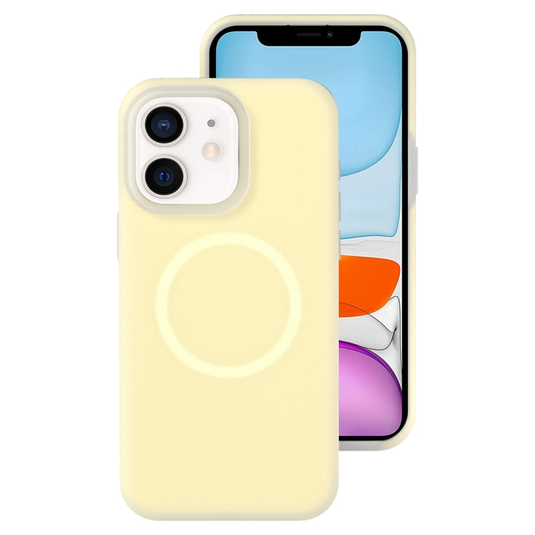 

For iPhone 11 Jelly Liquid Silicone MagSafe Magnetic Phone Case(Yellow)