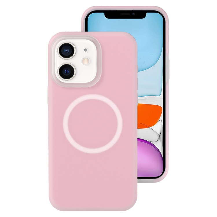 

For iPhone 11 Jelly Liquid Silicone MagSafe Magnetic Phone Case(Sand Pink)