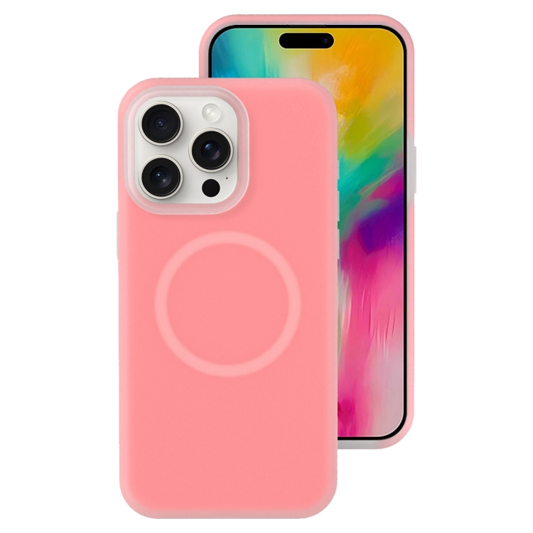 

For iPhone 16 Pro Jelly Liquid Silicone MagSafe Magnetic Phone Case(Berry Powder)