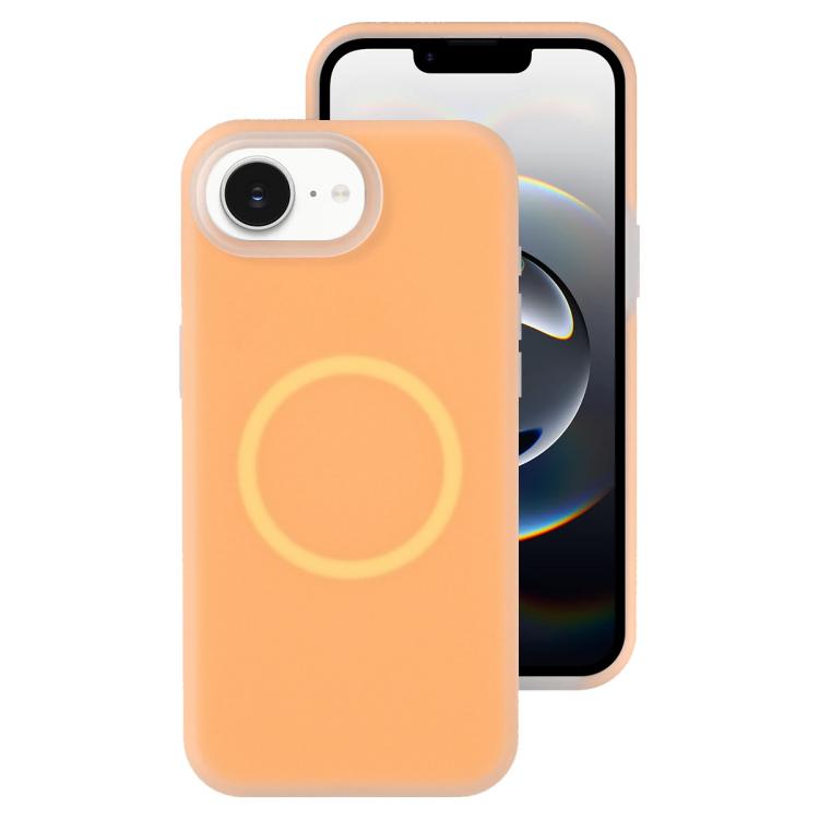 

For iPhone 16e Jelly Liquid Silicone MagSafe Magnetic Phone Case(Orange)