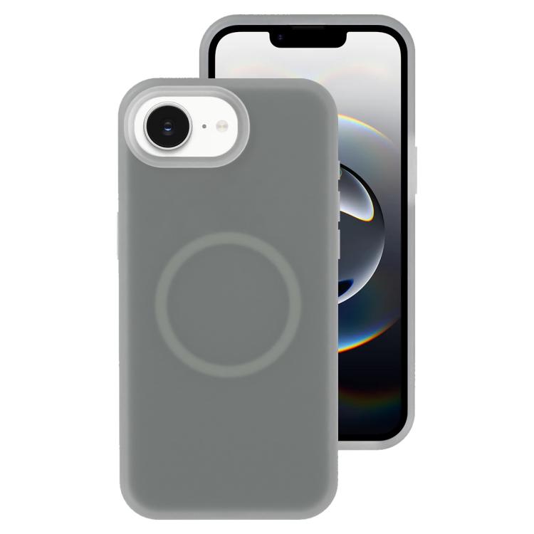 

For iPhone 16e Jelly Liquid Silicone MagSafe Magnetic Phone Case(Grey)