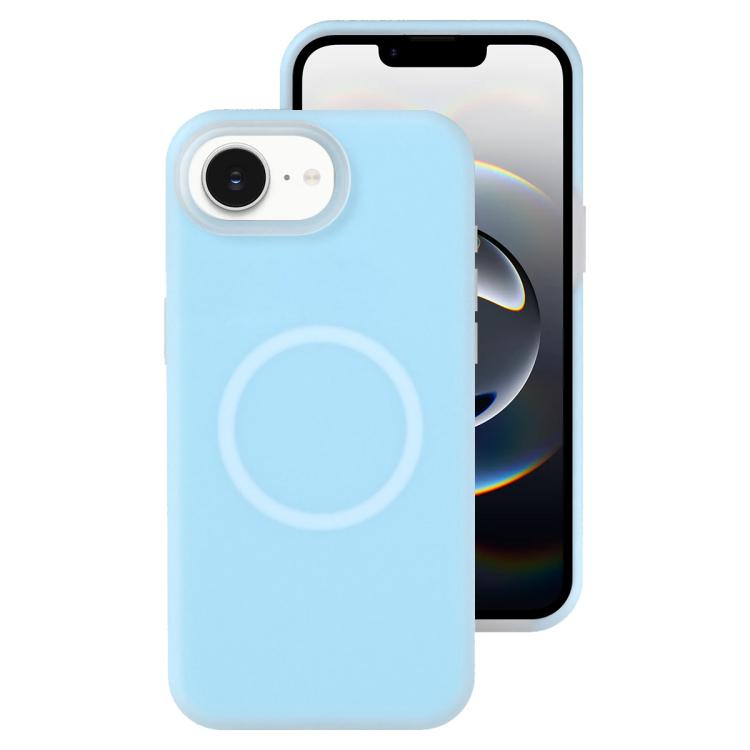 

For iPhone 16e Jelly Liquid Silicone MagSafe Magnetic Phone Case(Blue)