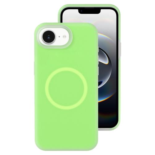 

For iPhone 16e Jelly Liquid Silicone MagSafe Magnetic Phone Case(Green)