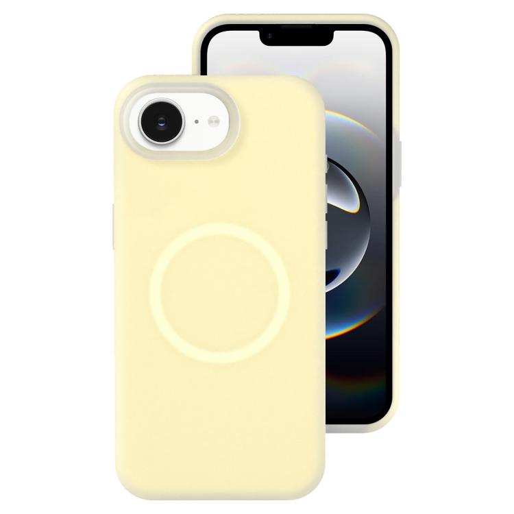 

For iPhone 16e Jelly Liquid Silicone MagSafe Magnetic Phone Case(Yellow)