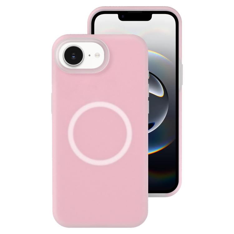 

For iPhone 16e Jelly Liquid Silicone MagSafe Magnetic Phone Case(Sand Pink)