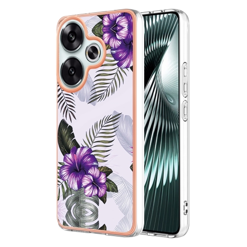 

For Xiaomi Poco F6 5G Electroplating IMD TPU Phone Case(Purple Flower)