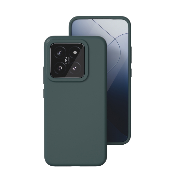 

For Xiaomi 14 All-inclusive Liquid Silicone Phone Case(Dark Green)