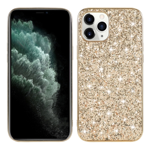 

For iPhone 12 / 12 Pro Glitter Powder Shockproof TPU Protective Case(Gold)