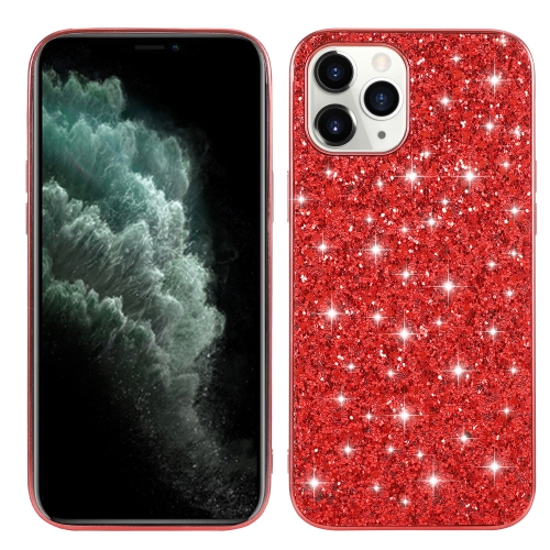 

For iPhone 12 / 12 Pro Glitter Powder Shockproof TPU Protective Case(Red)