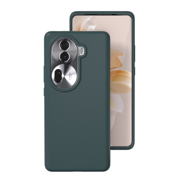 

For OPPO Reno11 / Reno11 Pro Global All-inclusive Liquid Silicone Phone Case(Dark Green)