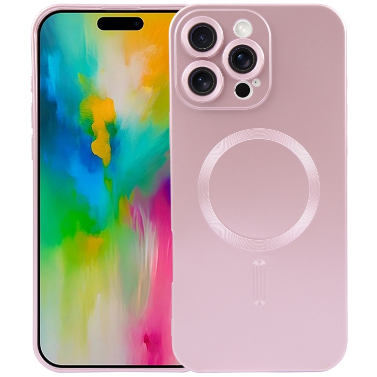 

For iPhone 16 Pro Liquid TPU Silicone Solid Color MagSafe Phone Case(Rose Gold)