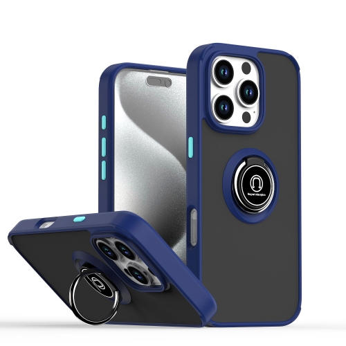 

For iPhone 16 Pro Q Shadow 1 Series TPU + PC Phone Case with Ring(Royal Blue)