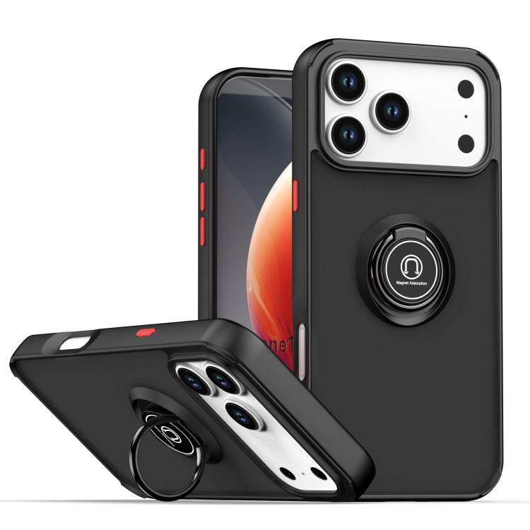 

For iPhone 17 Pro Max Q Shadow 1 Series TPU + PC Phone Case with Ring(Black+Red)