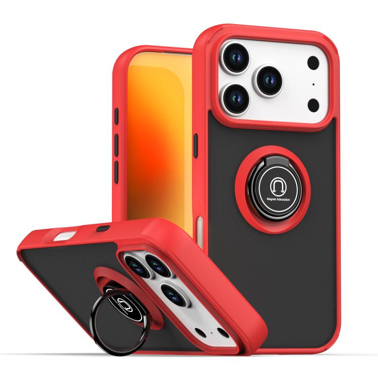 

For iPhone 17 Pro Q Shadow 1 Series TPU + PC Phone Case with Ring(Red)