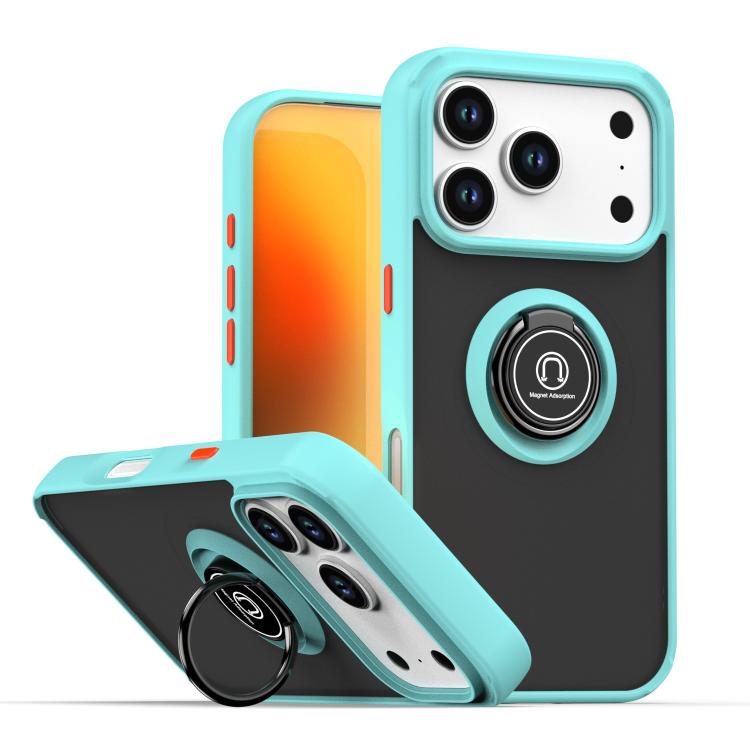 

For iPhone 17 Pro Q Shadow 1 Series TPU + PC Phone Case with Ring(Sky Blue)