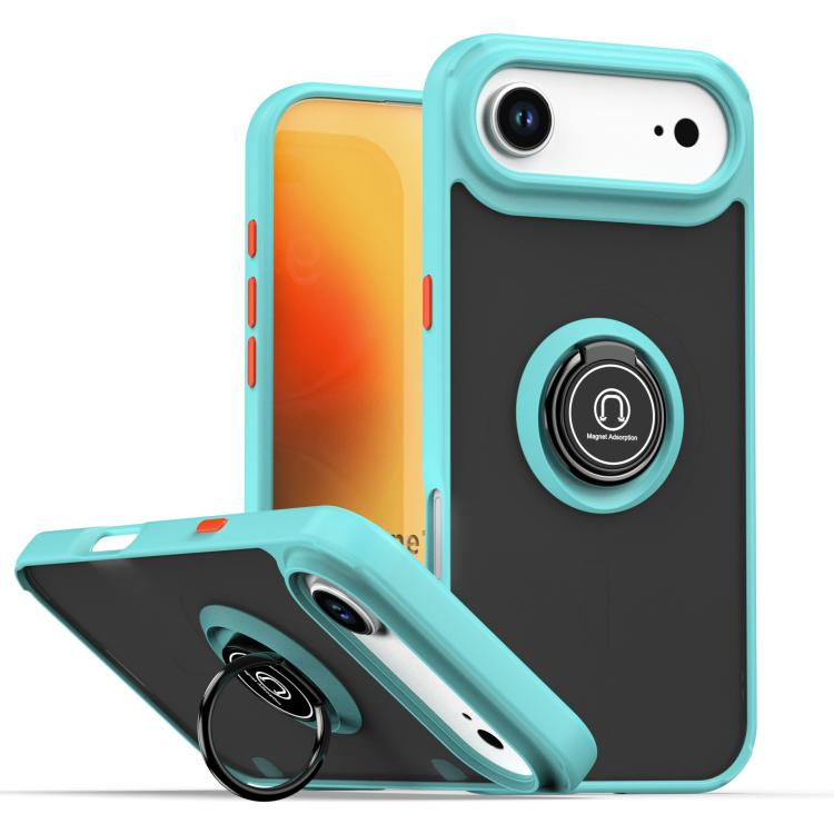 

For iPhone 17 Air Q Shadow 1 Series TPU + PC Phone Case with Ring(Sky Blue)
