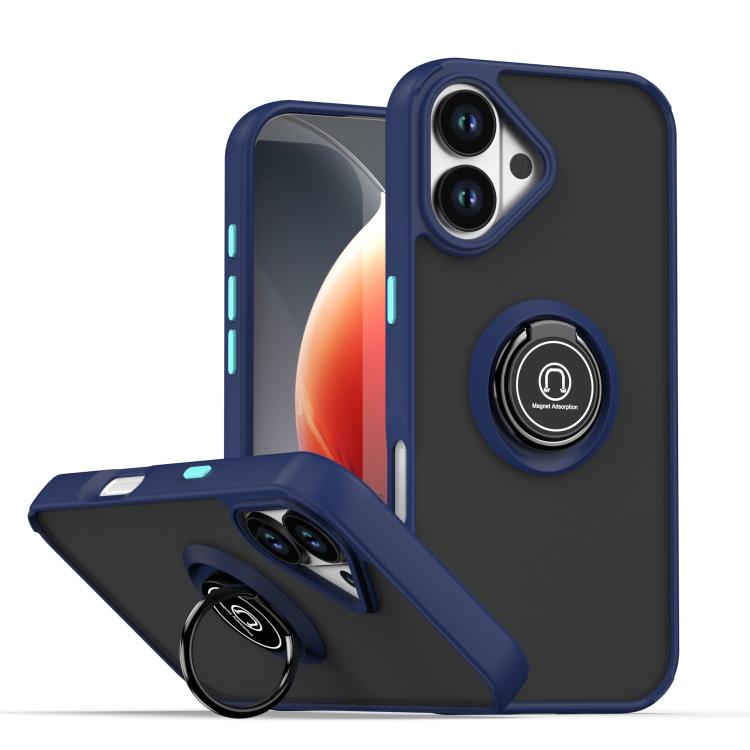 

For iPhone 17 Q Shadow 1 Series TPU + PC Phone Case with Ring(Royal Blue)