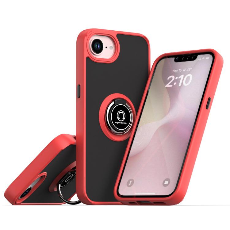 

For iPhone 16e Q Shadow 1 Series TPU + PC Phone Case with Ring(Red)