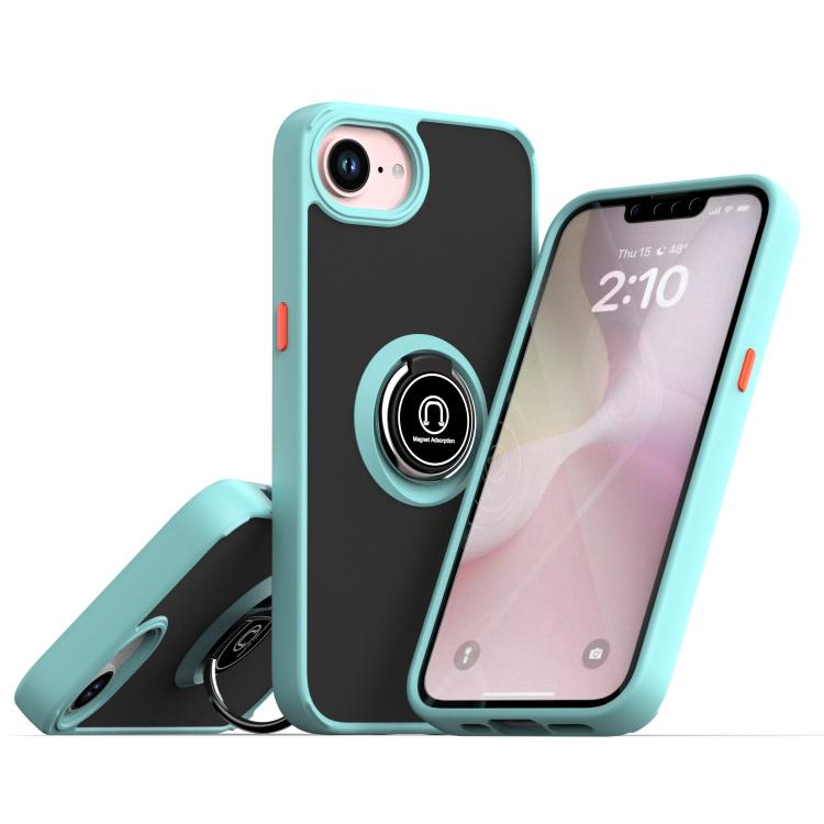 

For iPhone 16e Q Shadow 1 Series TPU + PC Phone Case with Ring(Sky Blue)