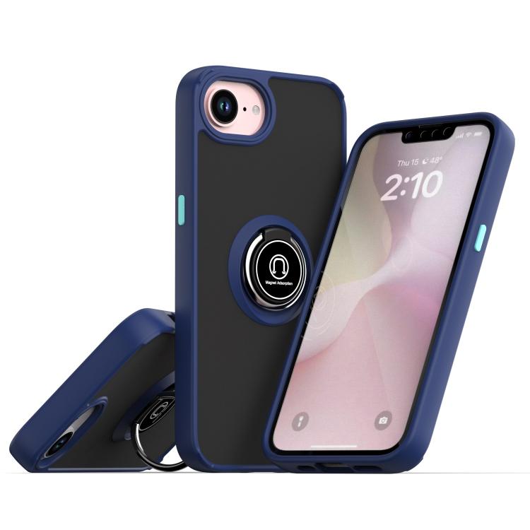 

For iPhone 16e Q Shadow 1 Series TPU + PC Phone Case with Ring(Royal Blue)