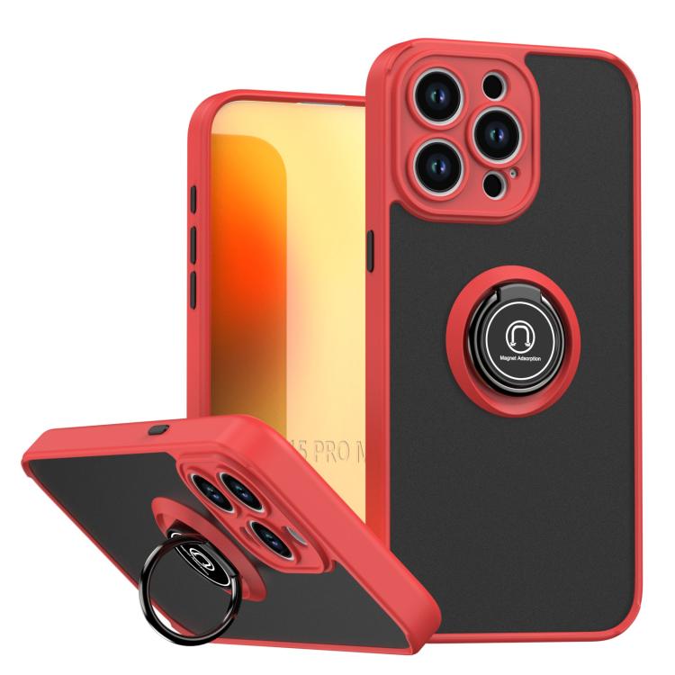 

For iPhone 15 Pro Max Q Shadow 1 Series TPU + PC Phone Case with Ring(Red)