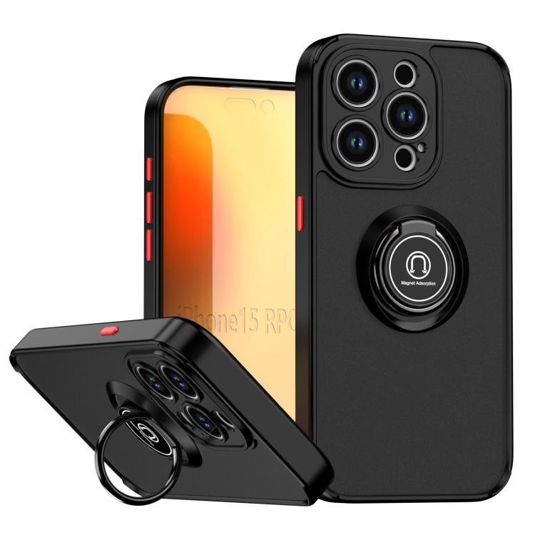 

For iPhone 15 Pro Q Shadow 1 Series TPU + PC Phone Case with Ring(Black+Red)