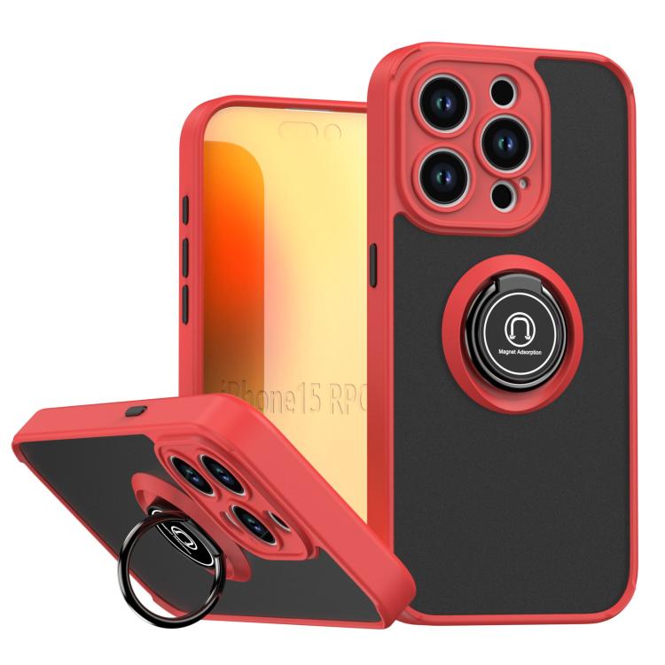 

For iPhone 15 Pro Q Shadow 1 Series TPU + PC Phone Case with Ring(Red)