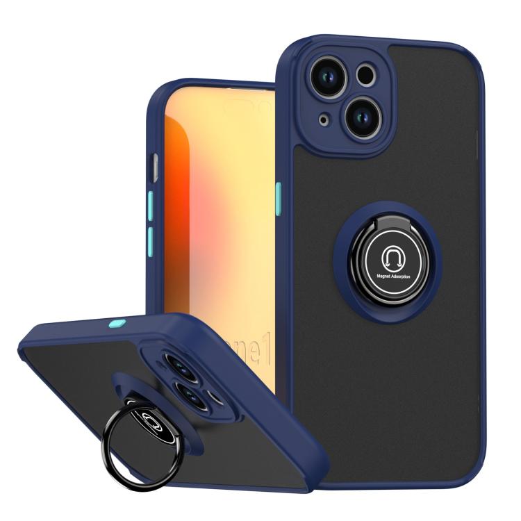

For iPhone 15 Q Shadow 1 Series TPU + PC Phone Case with Ring(Royal Blue)