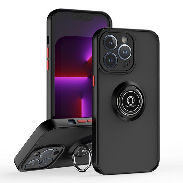 

For iPhone 13 Pro Q Shadow 1 Series TPU + PC Phone Case with Ring(Black+Red)