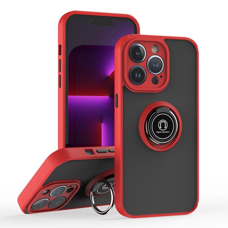 

For iPhone 13 Pro Q Shadow 1 Series TPU + PC Phone Case with Ring(Red)