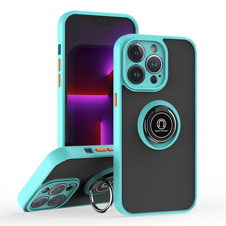 

For iPhone 13 Pro Q Shadow 1 Series TPU + PC Phone Case with Ring(Sky Blue)