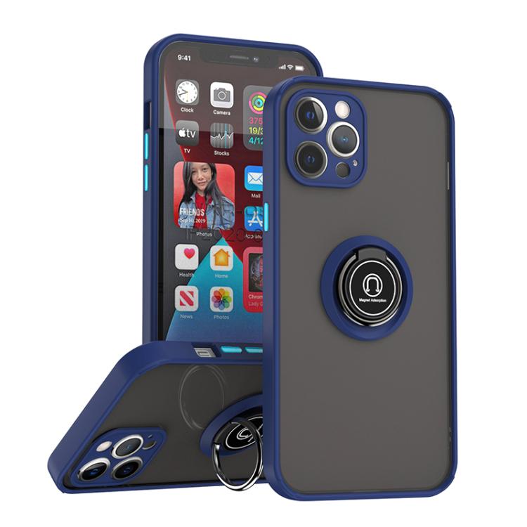 

For iPhone 12 Pro Max Q Shadow 1 Series TPU + PC Phone Case with Ring(Royal Blue)