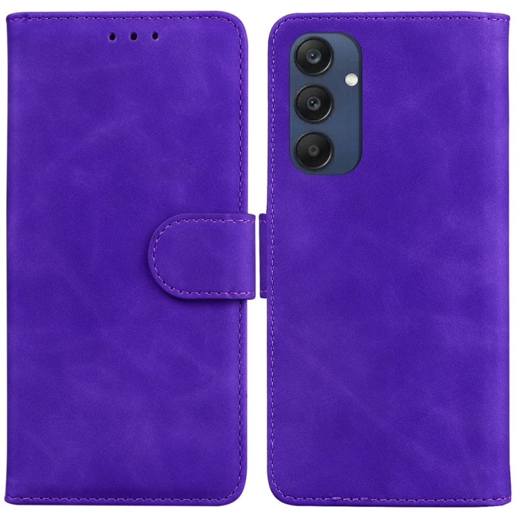 

For Samsung Galaxy M35 Skin Feel Pure Color Flip Leather Phone Case(Purple)