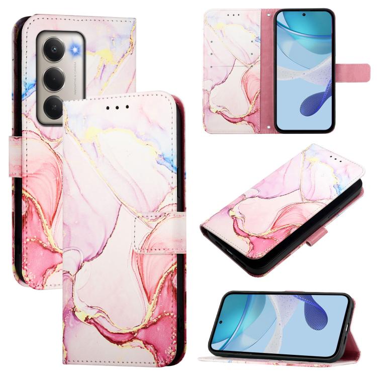 

For Redmi 15 5G Global / 15 4G SEA 169mm PT003 Marble Pattern Flip Leather Phone Case(Rose Gold)