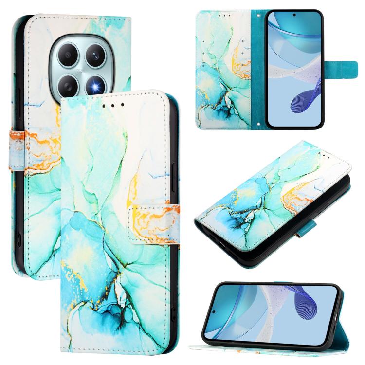 

For Redmi Note 15 4G / 5G Global 164mm PT003 Marble Pattern Flip Leather Phone Case(Green)