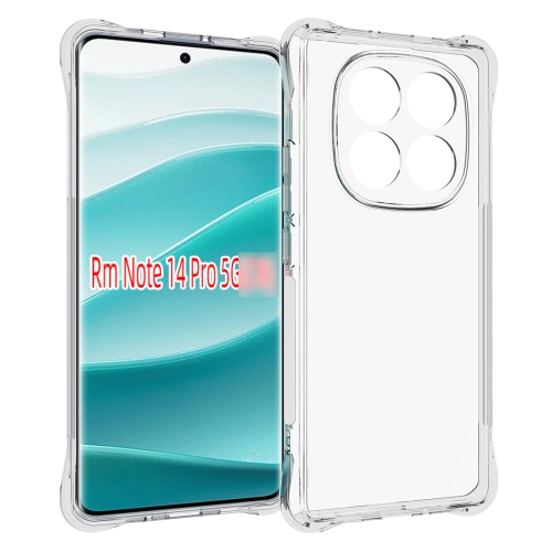 

For Redmi Note 14 Pro 5G Shockproof Non-slip Thickening TPU Phone Case(Transparent)