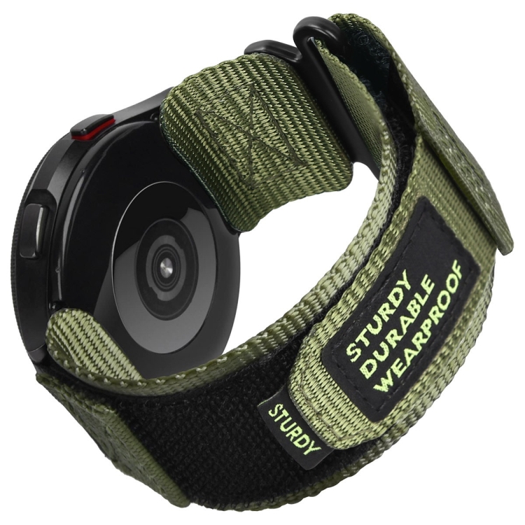 

20mm Nylon Canvas Hook And Loop Fastener Watch Band(Army Green)