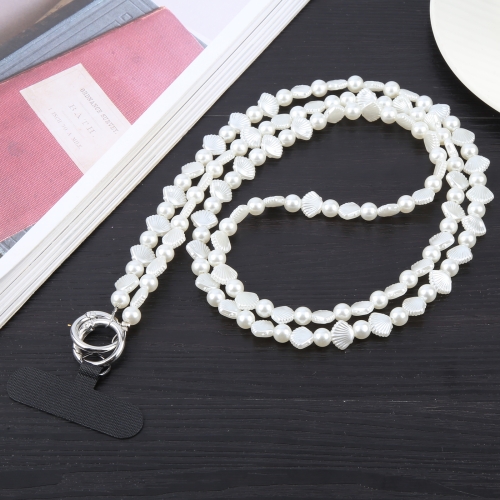 

Shell Bead Long Chain Phone Anti-lost Neck Crossbody Lanyard(White)