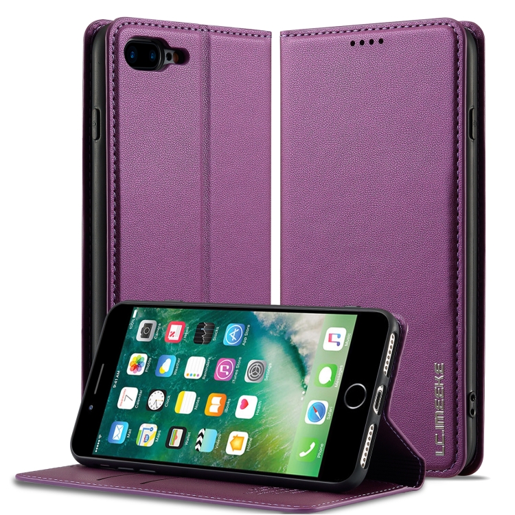 

For iPhone SE 2022 LC.IMEEKE L1 Series Frosted Fine Texture PU Phone Case(Purple)
