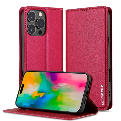 

For iPhone 16 Pro LC.IMEEKE L1 Series Frosted Fine Texture PU Phone Case(Red)