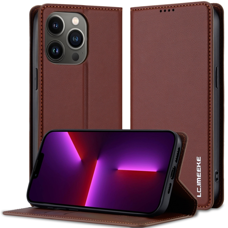 

For iPhone 11 Pro LC.IMEEKE L1 Series Frosted Fine Texture PU Phone Case(Brown)